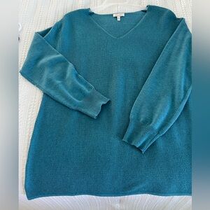 Teal V-Neck Sweater